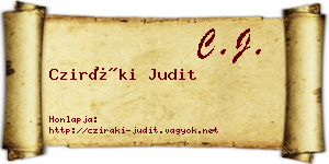 Cziráki Judit névjegykártya